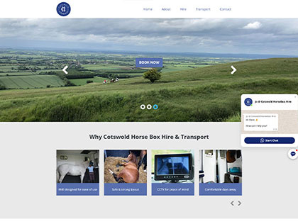 Sample image from the Designtoo website portfolio (Cotswold Horsebox Hire & Transport)